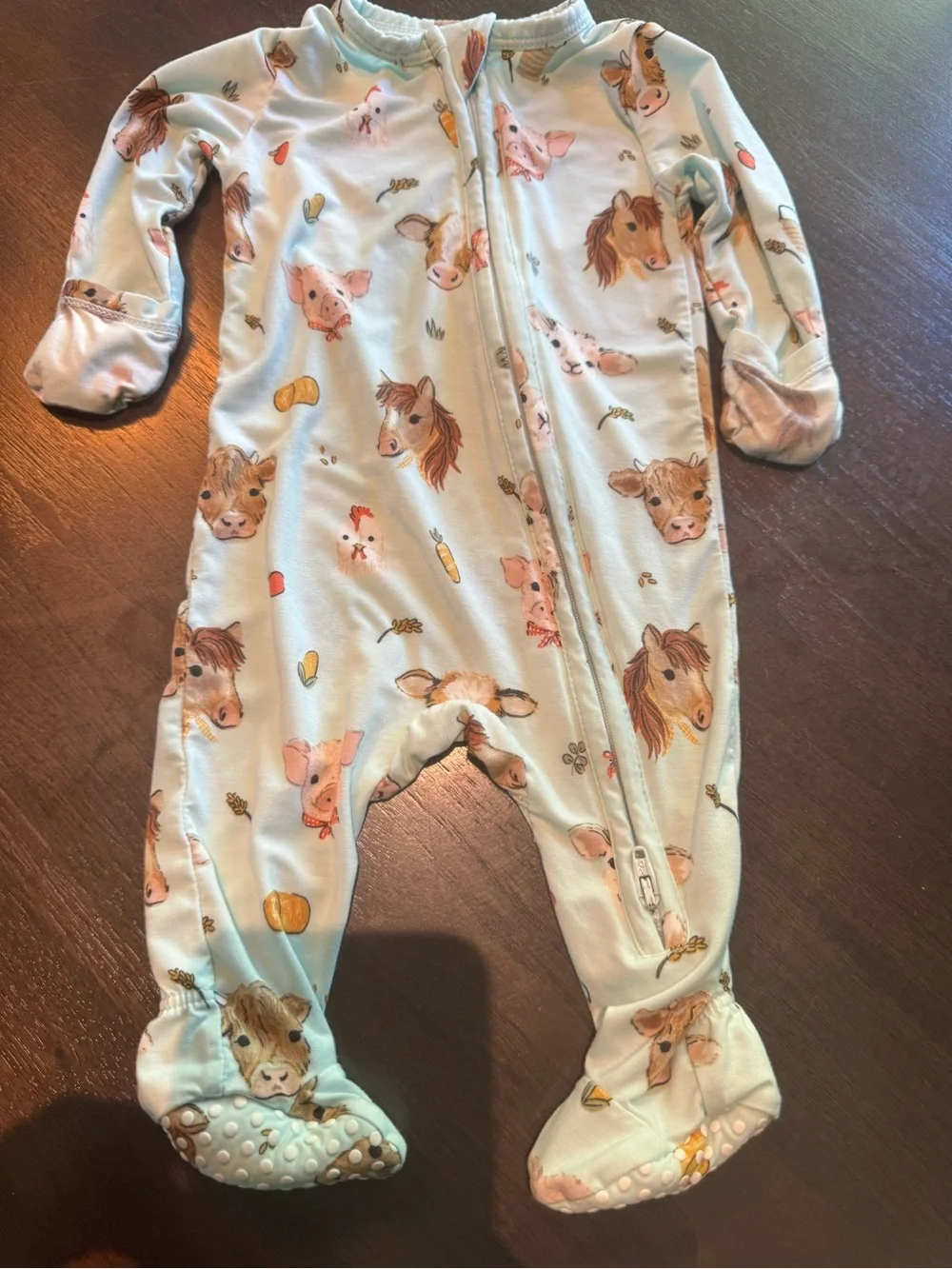 Angel Dear Cute Farm Animals Bamboo Footie 0–3M
